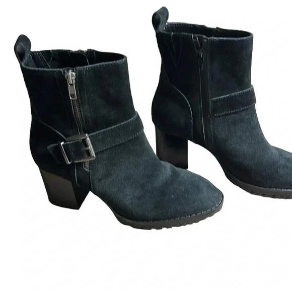 Blondo  ankle boots,women leather,Taylyn Black suede,chunky heels,waterproof 7.5 - Picture 3 of 13